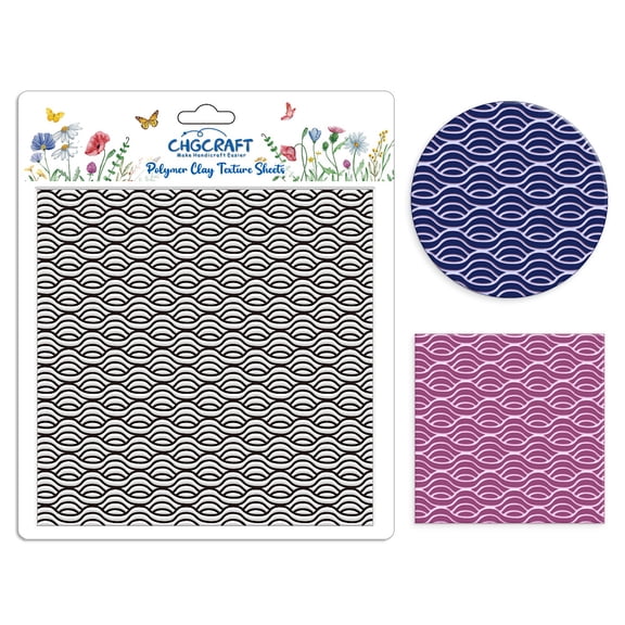 Silicone Clay Texture Mat Clay Modeling Pattern Pad Wavy Grain 140x140x3mm