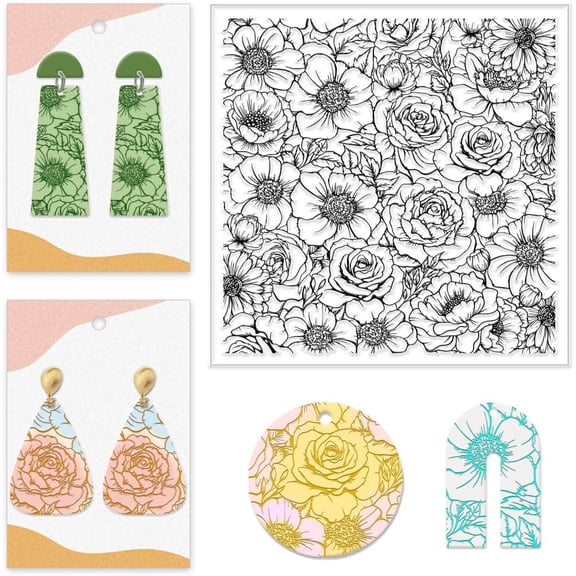 Silicone Clay Texture Mat Flower Clay Modeling Pattern Pad 140x140x3mm