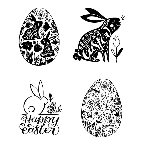 Silicone Clear Stamp Easter Rabbit Background Transparent Seal DIY Card Making