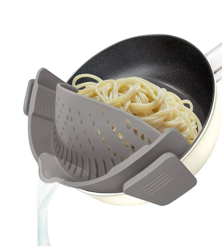 Silicone Clip On Strainer for Pots Adjustable Colander Spout Food