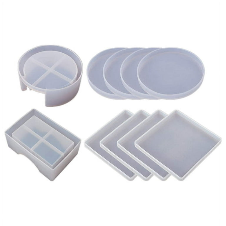 Silicone Coaster Molds For Resin Casting,epoxy Resin Coaster Molds Kit  Including 8 Pcs Coasters And