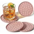 thumbnail image 1 of Silicone Coasters for Drinks[4 Pack]- Cup Mat for Tabletop Protection-Non-Slip, Non-Stick, Coffee Table Decor, Great Gift for Valentine's Day or Anniversary, Pink, 1 of 6