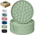 thumbnail image 1 of Silicone Coasters for Drinks[6 Pack, Sage Green] Diamond Design Cup Mat with Holder for Tabletop Protection Non Slip, Non Stick, Coffee Table Decor, Great Gift for Any Occasion, 1 of 7