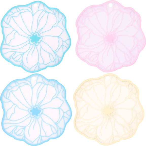 Silicone Coasters, PVC Heat-Resistant Non-Slip Placemats, Anti-Scald Table Mats, Decorative Kitchen Pads