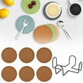 thumbnail image 1 of Silicone Coasters Set of 6 with Holder,Coasters for Drinks,Coffee Coasters,Suitable for Kinds Cups,Hot or Cold,Anti-SLI,Non-Stick,Anti-Overflow Tabletop Protection and Decor(6 Pcs,Brown), 1 of 9