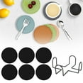 thumbnail image 1 of Silicone Coasters Set of 6 with Holder,Coasters for Drinks,Coffee Coasters,Suitable for Kinds Cups,Hot or Cold,Anti-SLI,Non-Stick,Anti-Overflow Tabletop Protection and Decor(6 Pcs,Black), 1 of 9