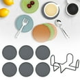 thumbnail image 1 of Silicone Coasters Set of 6 with Holder,Coasters for Drinks,Coffee Coasters,Suitable for Kinds Cups,Hot or Cold,Anti-SLI,Non-Stick,Anti-Overflow Tabletop Protection and Decor(6 Pcs,Grey), 1 of 9