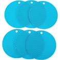 thumbnail image 1 of Silicone Coasters Silicone Coaster 6Pcs Silicone Pot Mat Round Trivet Mats Hot Pan and Pot Pads Non- Slip Silicone Mats Kitchen Supplies Sky- Blue Coffee Coasters Silicone Trivets, 1 of 5