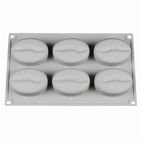 Silicone Coffee Bean Shape Cake Mold - 6 Hole Non-Stick Pastry Mold for Creative Dessert Making