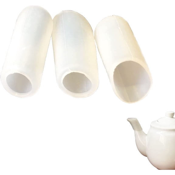 Silicone Coffeepot Teapot Tea Pot Spout Cover Sleeve drip-proofTeapot Spout Protectors and leak-proof teapot spout Protector 3pcs White(long)