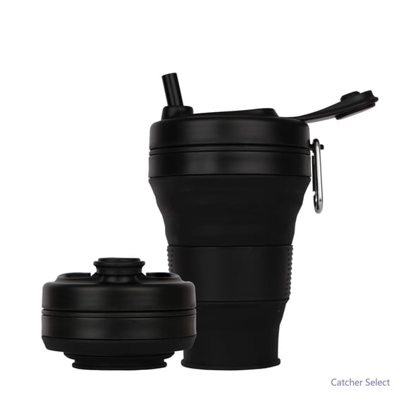Silicone Collapsible Coffee Cup 20oz, Travel Mug with Straw
