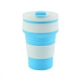 thumbnail image 1 of Silicone Collapsible Coffee Cup, Travel Camping Cup, Cup Cover Sealed, 12 oz, Folded Only 2 Inches, Blue, 1 of 5