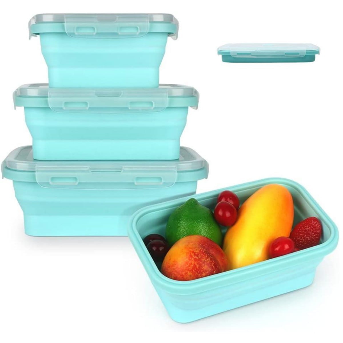 Silicone Collapsible Food Storage Containers Set of 3 Silicone Lunch