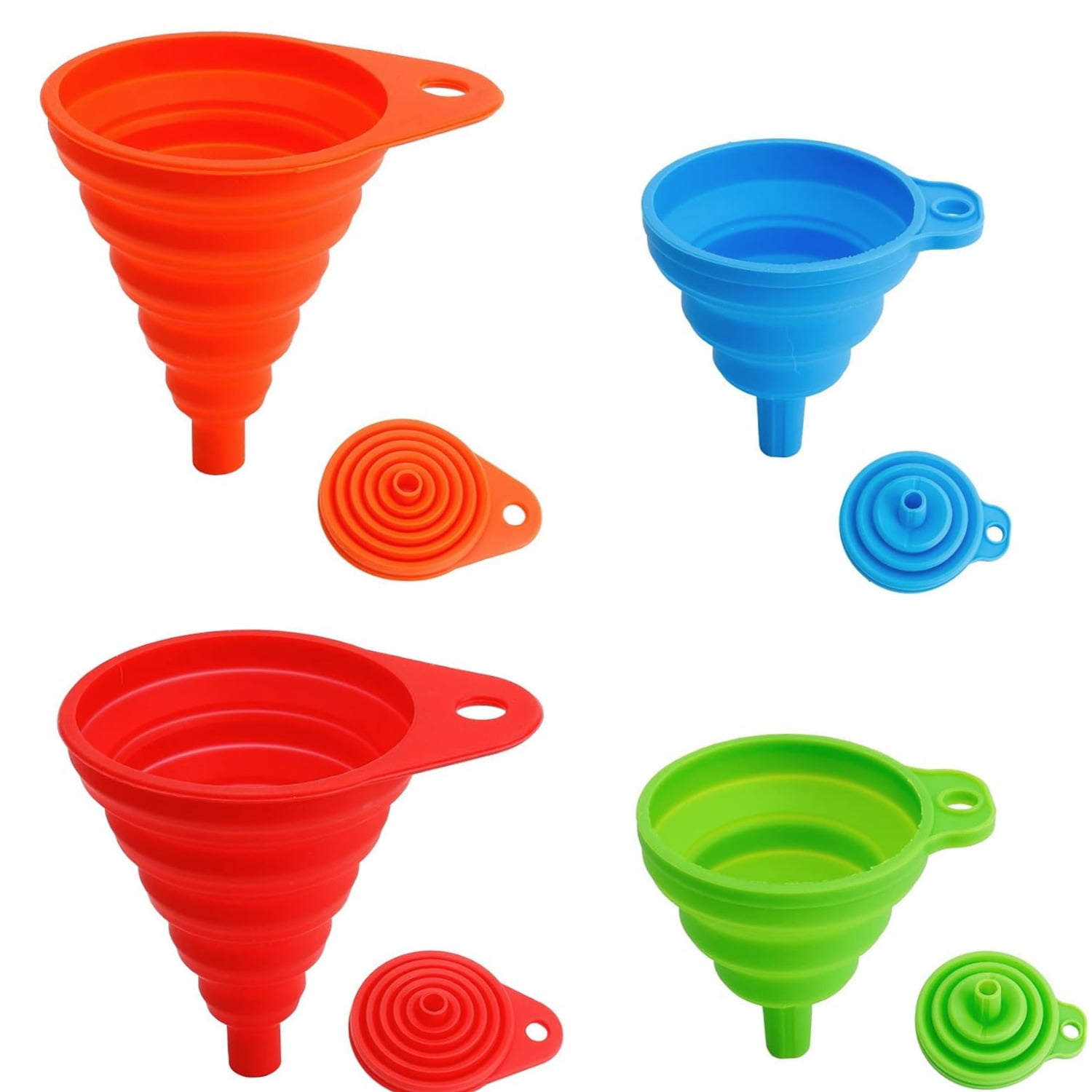 Silicone Collapsible Kitchen Funnel for Water Beer Oil Filling Bottles ...