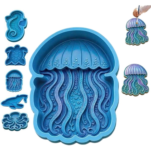 Silicone Concrete Molds for Stepping Stones, Reusable Ocean Theme Paver ...