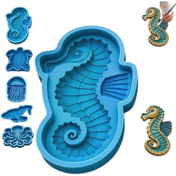 Silicone Concrete Molds for Stepping Stones, Reusable Ocean-Themed ...