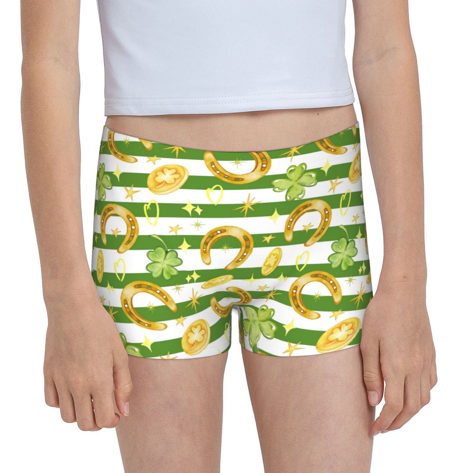 Easygdp Watercolor St Patrick Day Girls Hipster Cotton Underwear Little
