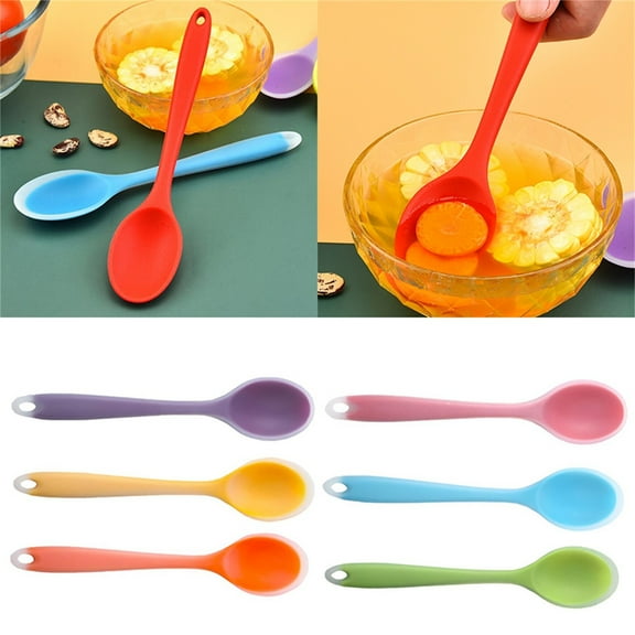 Silicone Cooking Spoon, Heat-Resistant Kitchen Utensil for Soup, Baking, and Everyday Cooking