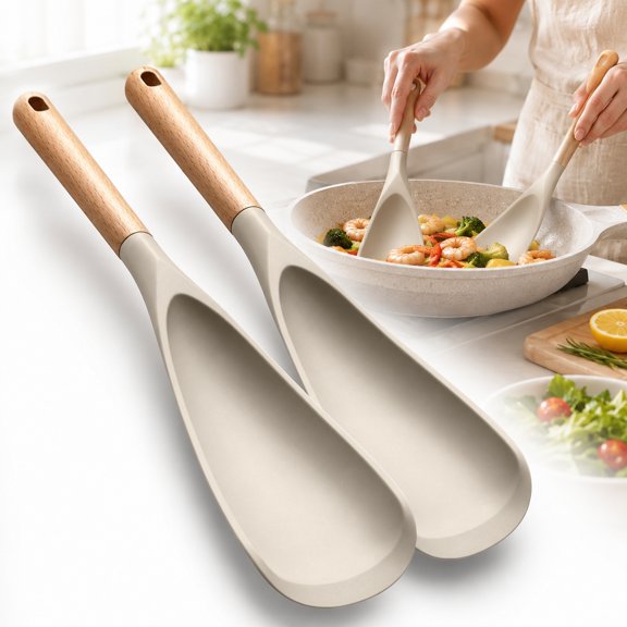 Silicone Cooking Spoon for Nonstick Pans: Mixing, Scooping & Scraping Spoon, Heat Resistant & Non-Scratch Kitchen Utensil for Nonstick Cookware