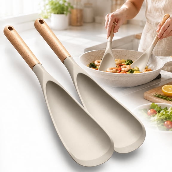 Silicone Cooking Spoon for Nonstick Pans: Mixing, Scooping & Scraping Spoon, Heat Resistant & Non-Scratch Kitchen Utensil for Nonstick Cookware