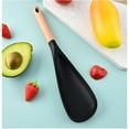 thumbnail image 1 of Silicone Cooking Spoon with Wooden Handle (29/34cm) – Safe for Nonstick Cookware, Multifunctional for Stirring/Flipping/Scooping, Easy to Clean, 1 of 3