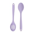 thumbnail image 1 of Silicone Cooking Spoons Set with Solid Spoon and Slotted Spoon,Heat Resistant Non-Stick Utensils for Soup,Stirring,Baking,Flexible Durable Kitchen Tool,Purple,1 tablespoon + 1 slotted spoon, 1 of 9