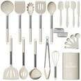 thumbnail image 1 of GPED Silicone Cooking Utensil Set, 30 Pcs Kitchen Utensils Set with Stainless Steel Handle, Food Grade Silicone Spatula Set, BPA-Free, Non-stick Heat Resistant Silicone Cookware, Khaki, 1 of 7