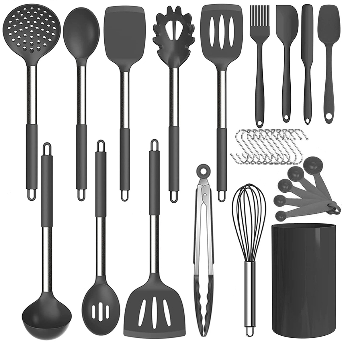 Silicone Cooking Utensil Set, Fungun Nonstick Kitchen Utensil 11 Pcs