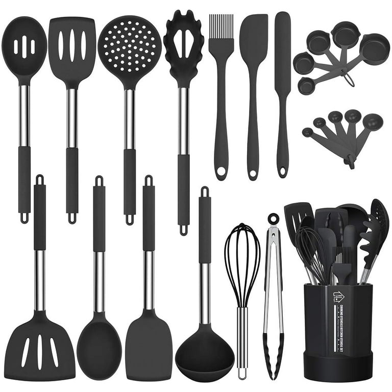 Silicone Kitchen Utensils Set - Culinary Couture 24-Pieces Grey Silicone  Cooking Utensils Set for No…See more Silicone Kitchen Utensils Set -  Culinary