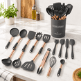 Silicone Cooking Utensil Set Kitchen Utensils 15non-stick Rose Handle ...