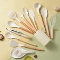 thumbnail image 1 of Silicone Cooking Utensils Set 14 Piece Recent Orders Wooden Handle Non-Stick Kitchen Gadgets Cookware Kitchen Tools Silicone Utensils Set for Cooking, 1 of 6