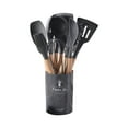 thumbnail image 1 of Silicone Cooking Utensils Set - 14 Piece Silicone Kitchen Utensils for Cooking Wooden Handles, 446°F Heat Resistant Kitchen Utensil Spatula Sets w Holder, Gadgets for Non-Stick Cookware BPA FREE, 1 of 6