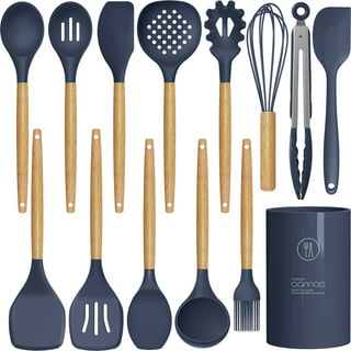 BILL.F Wooden Cooking Utensils Set of Spoons 4-Piece Kitchen Utensil Set for Non-Stick Cookware
