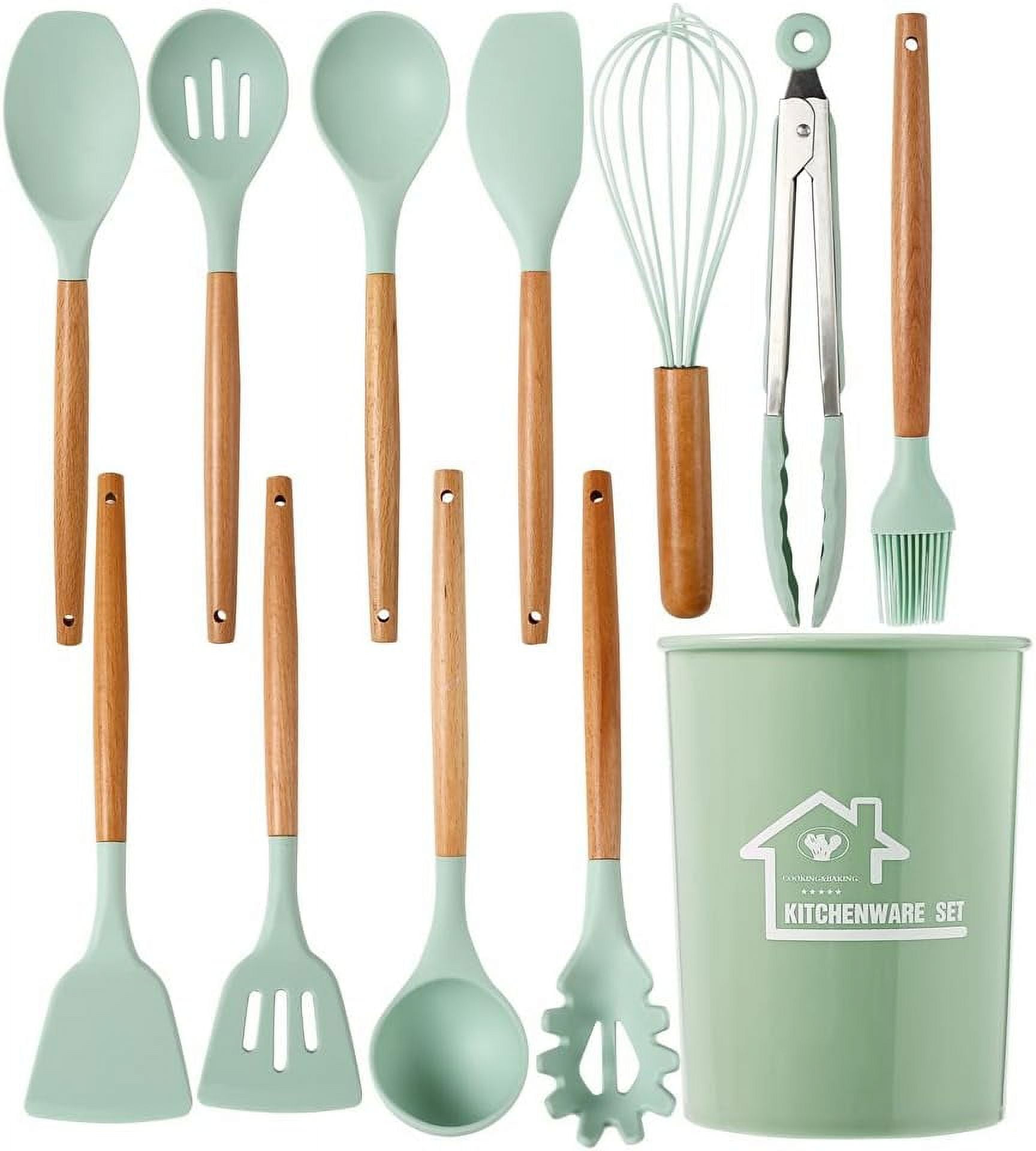 Silicone Cooking Utensils Set 446°F Heat Resistant Silicone Kitchen