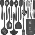 thumbnail image 1 of Silicone Cooking Utensils Set - 446°F Heat Resistant Kitchen Utensils,Turner Tongs,Spatula,Spoon,Brush,Whisk,Kitchen Utensil Gadgets Tools Set for Nonstick Cookware,Dishwasher Safe (BPA Free), 1 of 9