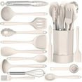 thumbnail image 1 of Silicone Cooking Utensils Set - 446°F Heat Resistant Kitchen Utensils,Turner Tongs,Spatula,Spoon,Brush,Whisk.Kitchen utensil Gadgets Tools Set for Nonstick Cookware,Dishwasher Safe (BPA Free), 1 of 13