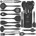 thumbnail image 1 of Silicone Cooking Utensils Set - Heat Resistant Kitchen Utensils BPA FREE,Turner Tongs,Spatula,Spoon,Brush,Whisk,Kitchen Utensil Gadgets Tools Set for Nonstick Cookware,Dishwasher Safe (Gray), 1 of 9
