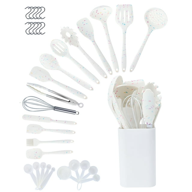 Silicone Cooking Utensils Set, Lychee 35 Pcs Heat Resistant Kitchen