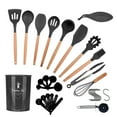 thumbnail image 1 of Silicone Kitchen Utensils Set,35pcs Non-Stick Silicone Cooking Utensils Set,Includes Spatula,Slotted Spoon,Spoon,Pasta Fork，Pizza Wheel,Hook & More (Dark Grey), 1 of 7