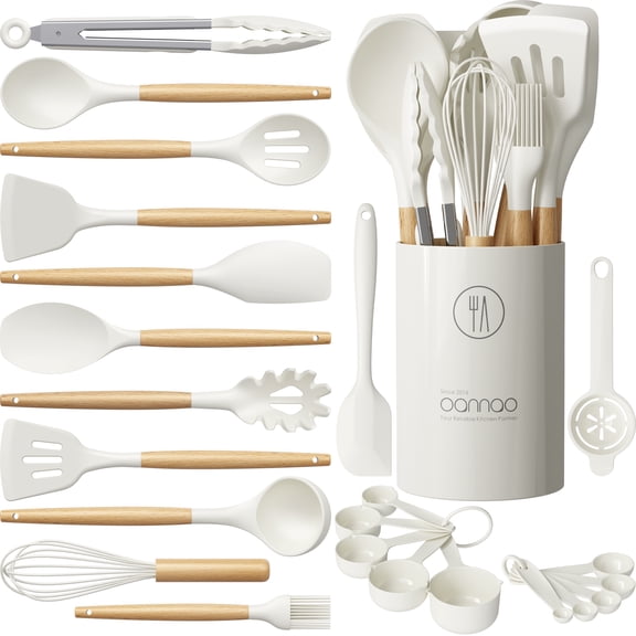 Silicone Cooking Utensils Set 2 Non-stick Kitchen Spatula - Walmart.com