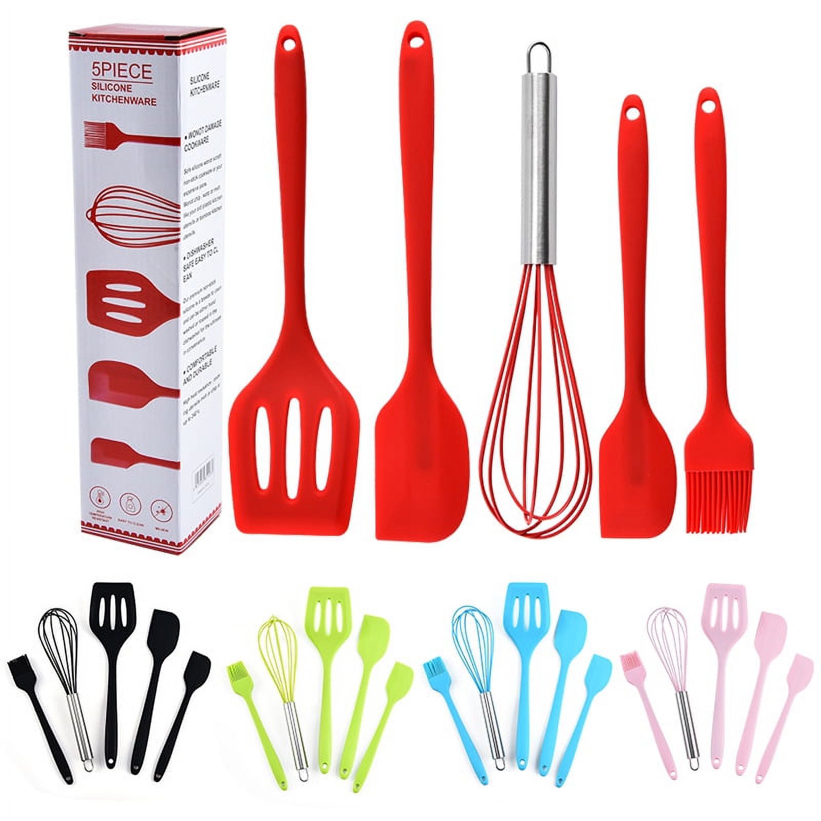 Silicone Cooking Utensils Set of 5 pieces 446°F Heat Resistant Kitchen