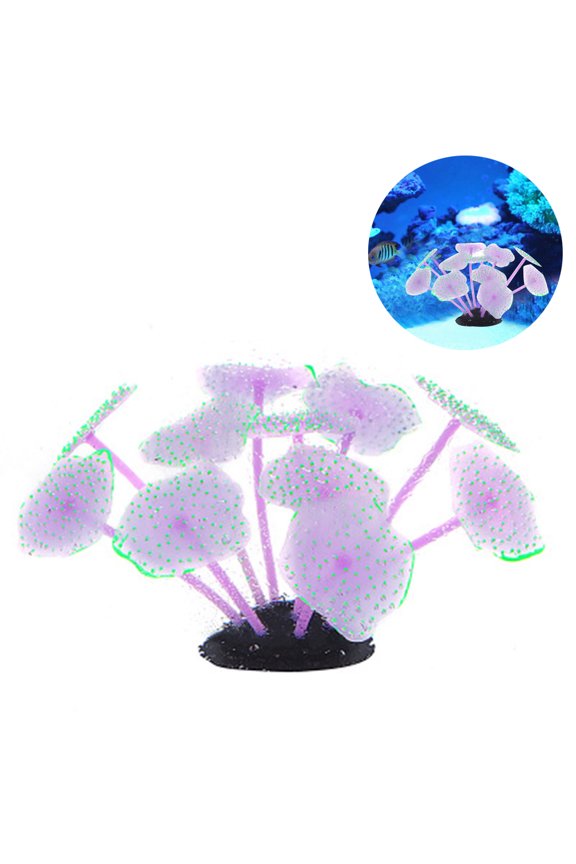 Silicone Coral Plant Decorations Glowing Artificial Ornament for Fish Tank Aquarium,