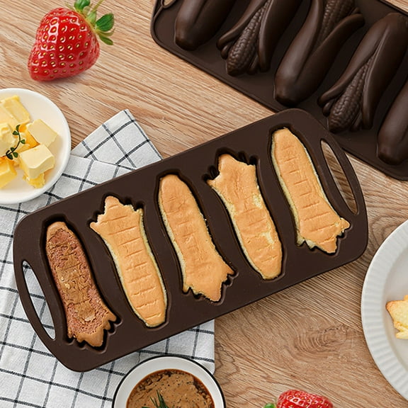 Silicone Corn Stick Bread Pan Non-Stick Bakeware for Cakes Chocolates and Various Desserts