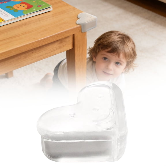 Silicone Corner Protectors Soft Cushioned Edge Guards Impact Resistant Furniture Corner Covers for Table Desk Cabinet Safety Protection Home Use,1PC,Clear