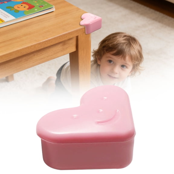 Silicone Corner Protectors Soft Cushioned Edge Guards Impact Resistant Furniture Corner Covers for Table Desk Cabinet Safety Protection Home Use,1PC,Pink
