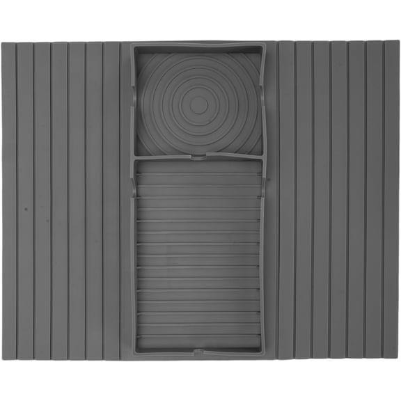 Silicone Couch Cup Holder Tray with Built-in Storage Compartments, Anti-Slip Armrest Caddy, Black