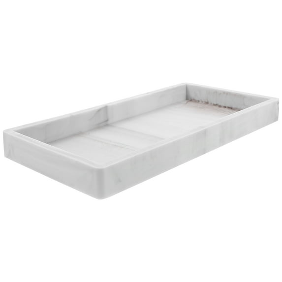 Raindrops Vanity Organizer Tray Silicone Bathroom Tray White Anti-slip 1Pack