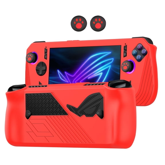 Silicone Cover Case for ROG Ally X Soft Protective Sleeve with 2 Thumb Grip Caps Anti-Scratch Dustproof Protector Ultra Slim Skin Shell for ROG Ally X Handheld Game Console
