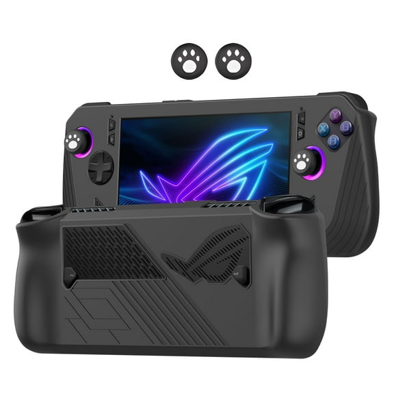 Silicone Cover Case for ROG Ally X Soft Protective Sleeve with 2 Thumb Grip Caps Anti-Scratch Dustproof Protector Ultra Slim Skin Shell for ROG Ally X Handheld Game Console