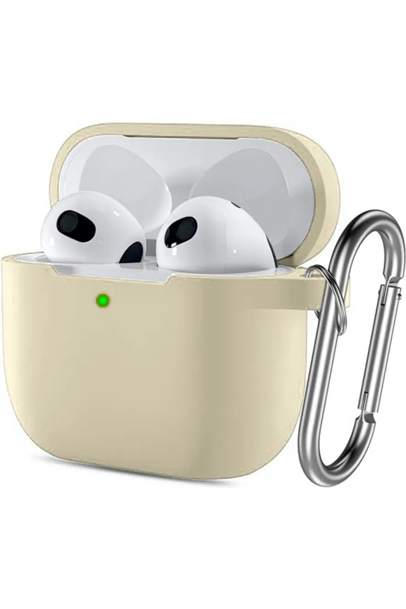 Silicone Cover Case with Keychain for AirPods 3 White